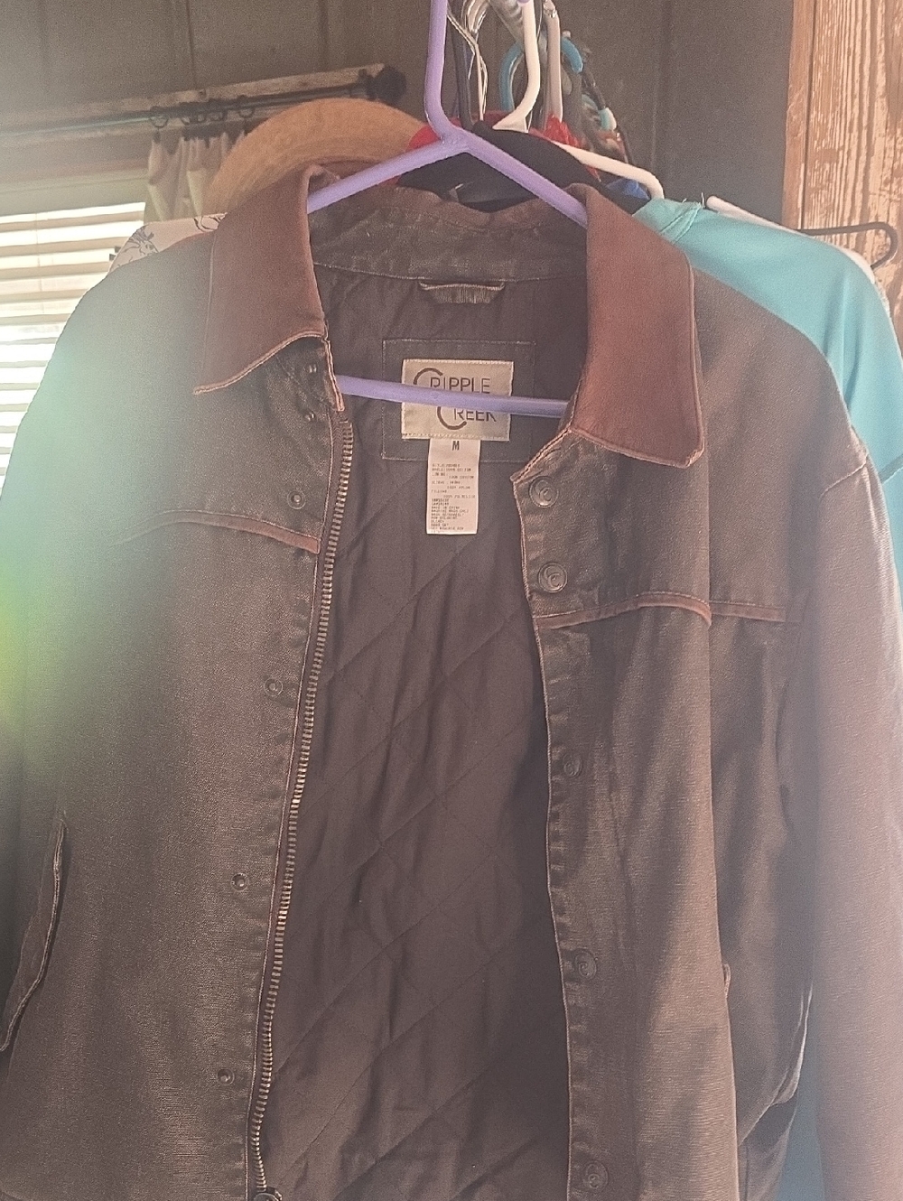 Men's Quilted-Lined Brown Jacket Cripple Creek